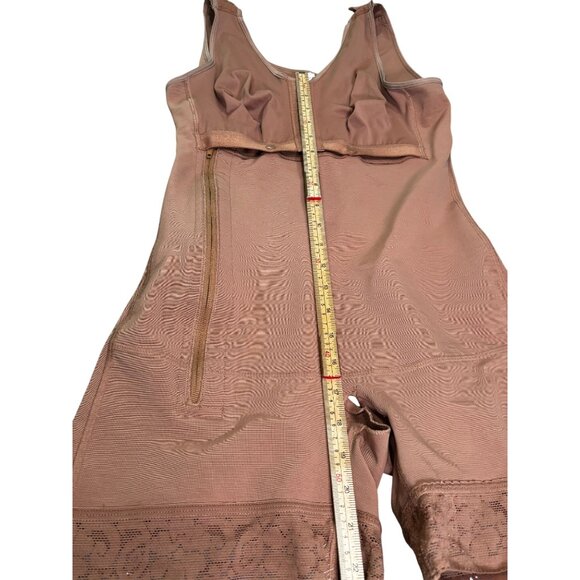 Shapewear Bodysuit With Zipper Front Closure & Adjustable Straps - L - Brown - Picture 7 of 14